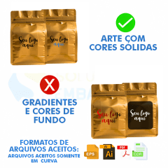 Embalagem Box Pouch Dourado  9x18+5 com Zip Lock Personalizado