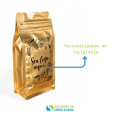Embalagem Box Pouch Dourado  9x18+5 com Zip Lock Personalizado