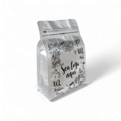 Embalagem Box Pouch Prata 13x20+7 com Zip Lock Personalizado
