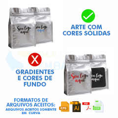 Embalagem Box Pouch Prata 13x20+7 com Zip Lock Personalizado