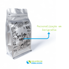 Embalagem Box Pouch Prata 13x26+7 com Zip Lock Personalizado