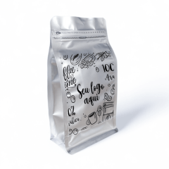 Embalagem Box Pouch Prata 13x26+7 com Zip Lock Personalizado
