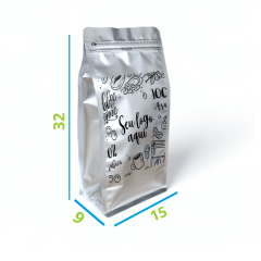 Embalagem Box Pouch Prata 15x32+9 com Zip Lock Personalizado