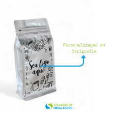 Embalagem Box Pouch Prata 9x18+5 com Zip Lock Personalizado