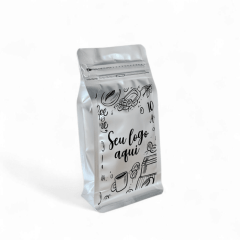 Embalagem Box Pouch Prata 9x18+5 com Zip Lock Personalizado