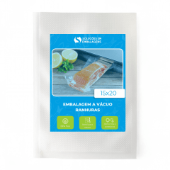 Embalagem Saco á Vácuo Ranhuras 15x20
