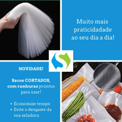 Embalagem Saco á Vácuo Ranhuras 15x25