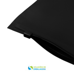 Saquinho Shein Preto Fosco 25x35 com Zip Trilho