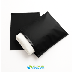 Saquinho Shein Preto Fosco 25x35 com Zip Trilho