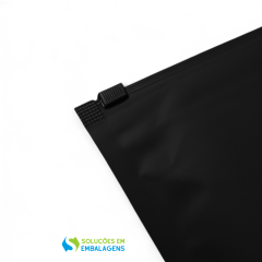Saquinho Shein Preto Fosco 30x40 com Zip Trilho