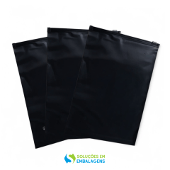 Saquinho Shein Preto Fosco 30x40 com Zip Trilho