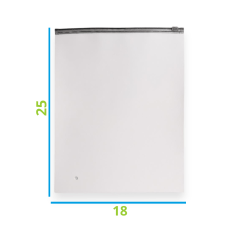 Saquinho Shein Transparente Fosco 18x25 com Zip Trilho