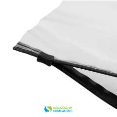 Saquinho Shein Transparente Fosco 25x35 com Zip Trilho