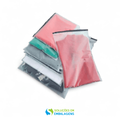 Saquinho Shein Transparente Fosco 25x35 com Zip Trilho