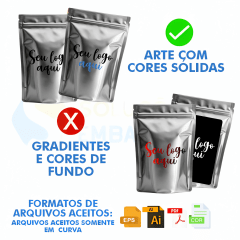 Saco Stand Up Pouch Personalizado Metalizado 08x12,5