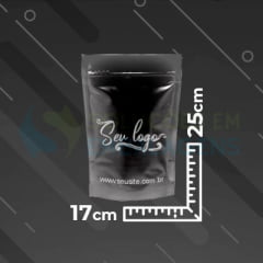 Saco Stand Up Pouch Personalizado Preto 17x24 Saco Stand Up Pouch Personalizado Preto 17x24