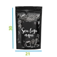 Saco Stand Up Pouch Personalizado Preto 21x30