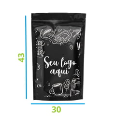 Saco Stand Up Pouch Personalizado Preto 30x43