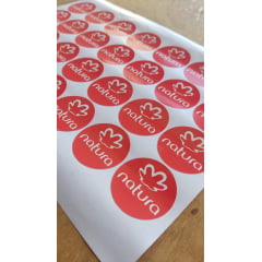 Adesivo Redondo Brilhante para Consultora - Arte Natura - 4x4