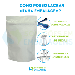 Stand Up Pouch Branco Fosco com Zíper 21x30cm