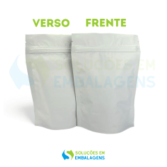 Stand Up Pouch Branco Fosco com Zíper 21x30cm