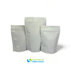 Stand Up Pouch Branco Fosco com Zíper 23x35cm