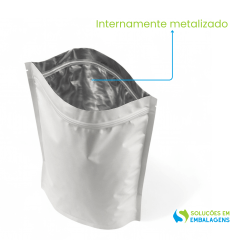 Stand Up Pouch Branco Fosco com Zíper 30x43cm