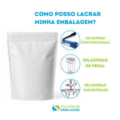 Stand Up Pouch Branco Fosco com Zíper 30x43cm